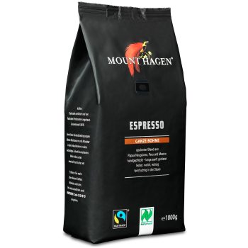 KAWA ZIARNISTA ARABICA 100 % ESPRESSO FAIR TRADE BIO 1 kg - MOUNT HAGEN