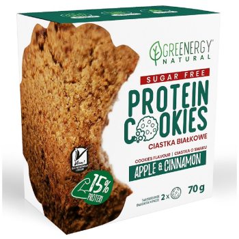 CIASTKA PROTEINOWE JABŁKO - CYNAMON BEZ CUKRU (2 x 35 g) 70 g - GREENERGY