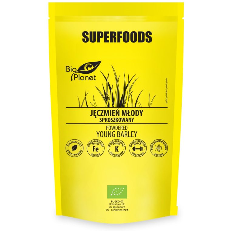 JĘCZMIEŃ MŁODY SPROSZKOWANY BIO 100 g - BIO PLANET SUPERFOODS