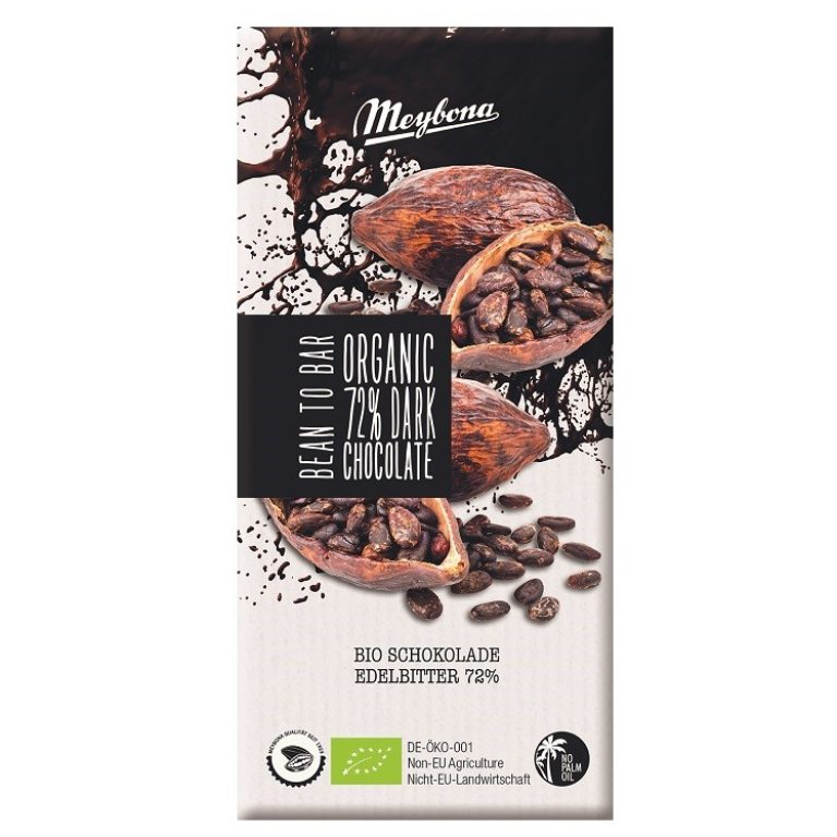CZEKOLADA GORZKA 72 % BIO 100 g - MEYBONA