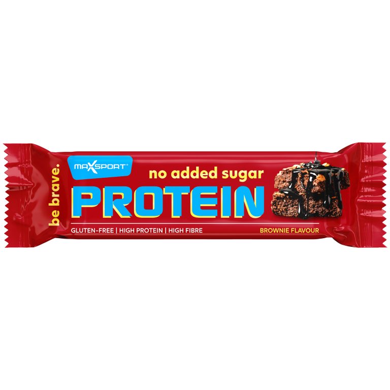 BATON PROTEINOWY BROWNIE W MLECZNEJ CZEKOLADZIE BEZ DODATKU CUKRU BEZGLUTENOWY 40 g - MAXSPORT