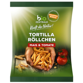 CHIPSY TORTILLA RURKA POMIDOROWE BEZGLUTENOWE BIO 125 g - BIO ZENTRALE