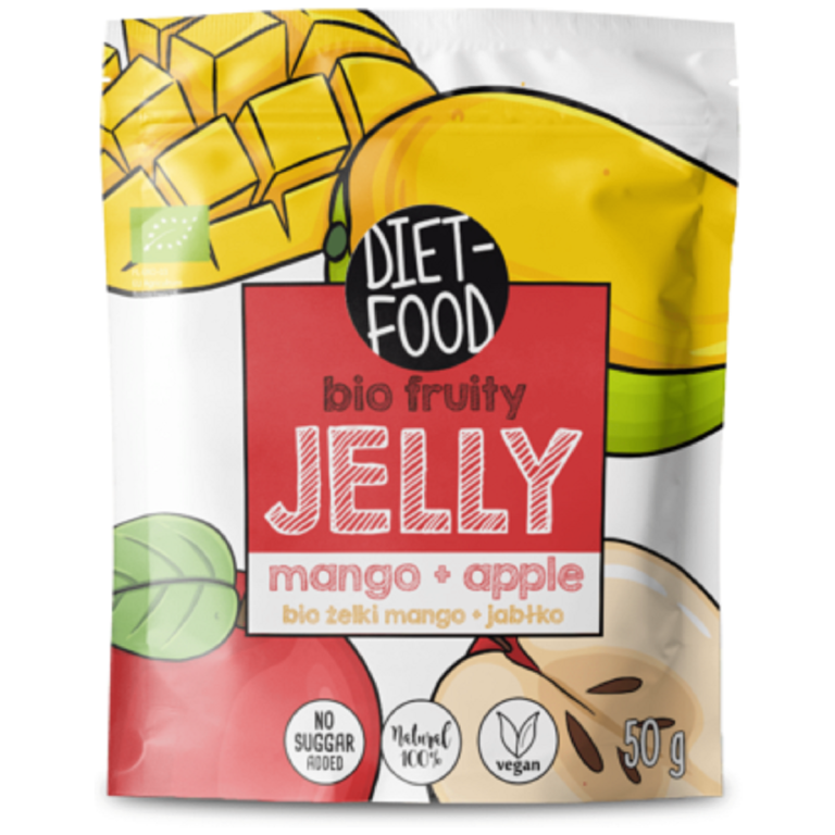 ŻELKI MANGO - JABŁKO BEZ ŻELATYNY BIO 50 g - DIET-FOOD