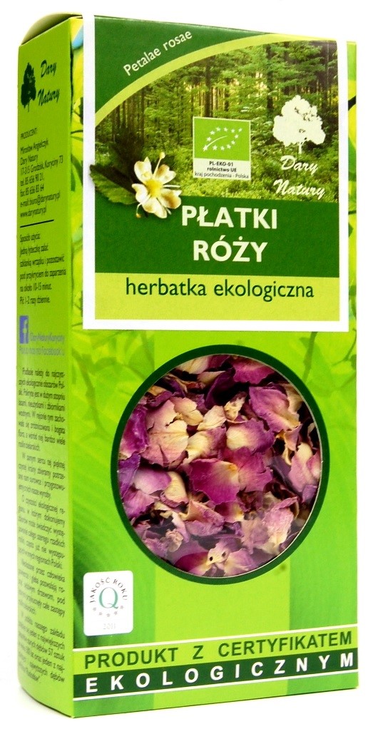 HERBATKA Z PŁATKÓW RÓŻY BIO 20 g - DARY NATURY