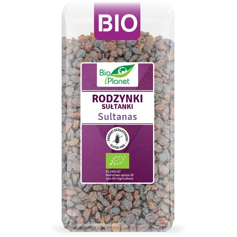 RODZYNKI SUŁTANKI BEZGLUTENOWE BIO 400 g - BIO PLANET