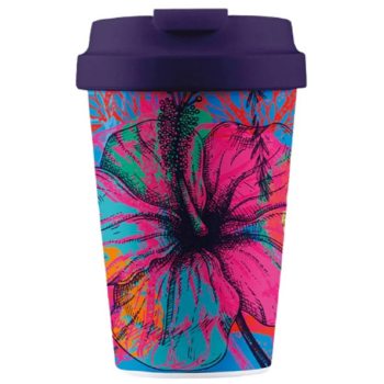 KUBEK PODRÓŻNY KOLOROWY OGRÓD 350 ml - CHIC-MIC