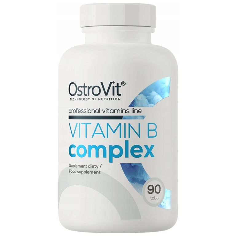 OstroVit Vitamin B Complex 90 tabs Witamina B1 B2 B3 B5 B6 B7 B9 B12 + C E