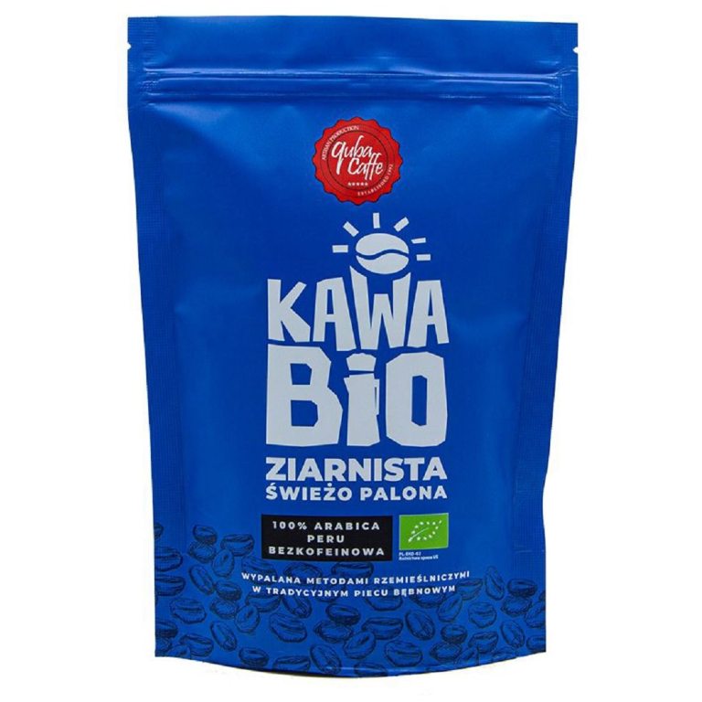 KAWA ZIARNISTA BEZKOFEINOWA ARABICA 100 % BIO 250 g - QUBA CAFFE