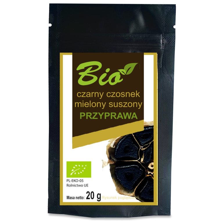CZARNY CZOSNEK MIELONY SUSZONY BEZGLUTENOWY BIO 20 g - PRZETWORY Z NATURY