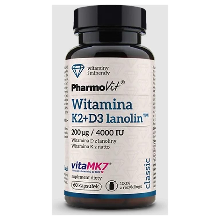 WITAMINA K2 + D3 BEZGLUTENOWA 60 KAPSUŁEK - PHARMOVIT (CLASSIC)