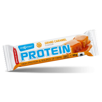 BATON PROTEINOWY O SMAKU KARMELOWYM W POLEWIE KAKAOWEJ BEZGLUTENOWY 50 g - MAXSPORT