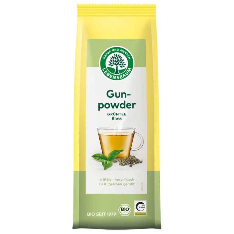HERBATA ZIELONA GUNPOWDER LIŚCIASTA BIO 100 g - LEBENSBAUM