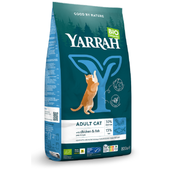 (DLA KOTA DOROSŁEGO) KARMA Z KURCZAKIEM I RYBĄ BIO 800 g - YARRAH