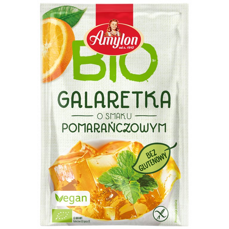 GALARETKA Z AGAREM O SMAKU POMARAŃCZOWYM BEZGLUTENOWA BIO 40 g - AMYLON