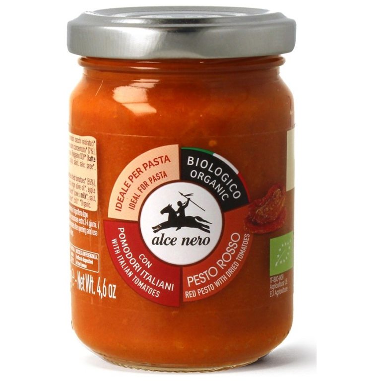 PESTO CZERWONE Z SUSZONYCH POMIDORÓW BIO 130 g - ALCE NERO