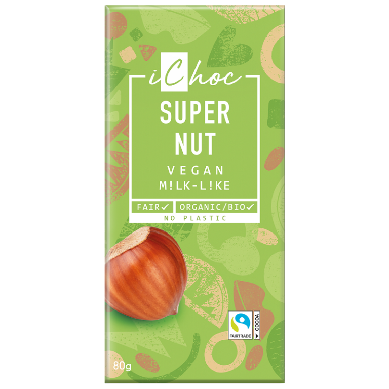 TABLICZKA KAKAOWA Z ORZECHAMI LASKOWYMI FAIR TRADE BIO 80 g - ICHOC (VIVANI)