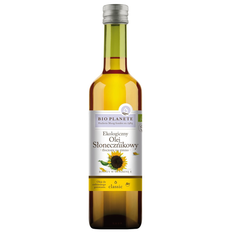 OLEJ SŁONECZNIKOWY TŁOCZONY NA ZIMNO BIO 500 ml - BIO PLANETE