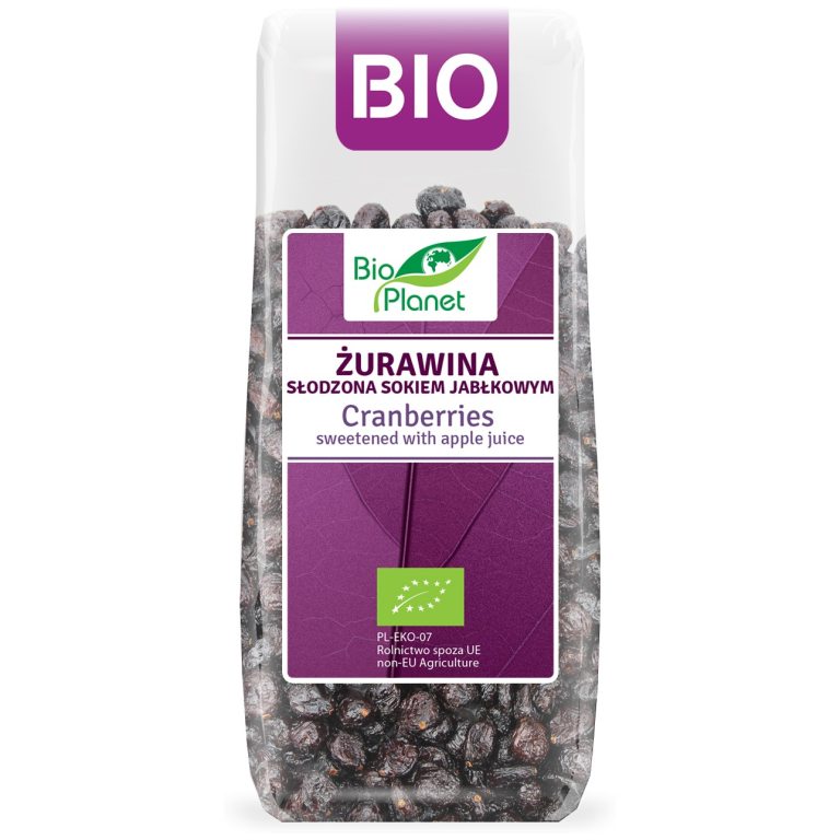 ŻURAWINA SŁODZONA SOKIEM JABŁKOWYM BIO 100 g - BIO PLANET
