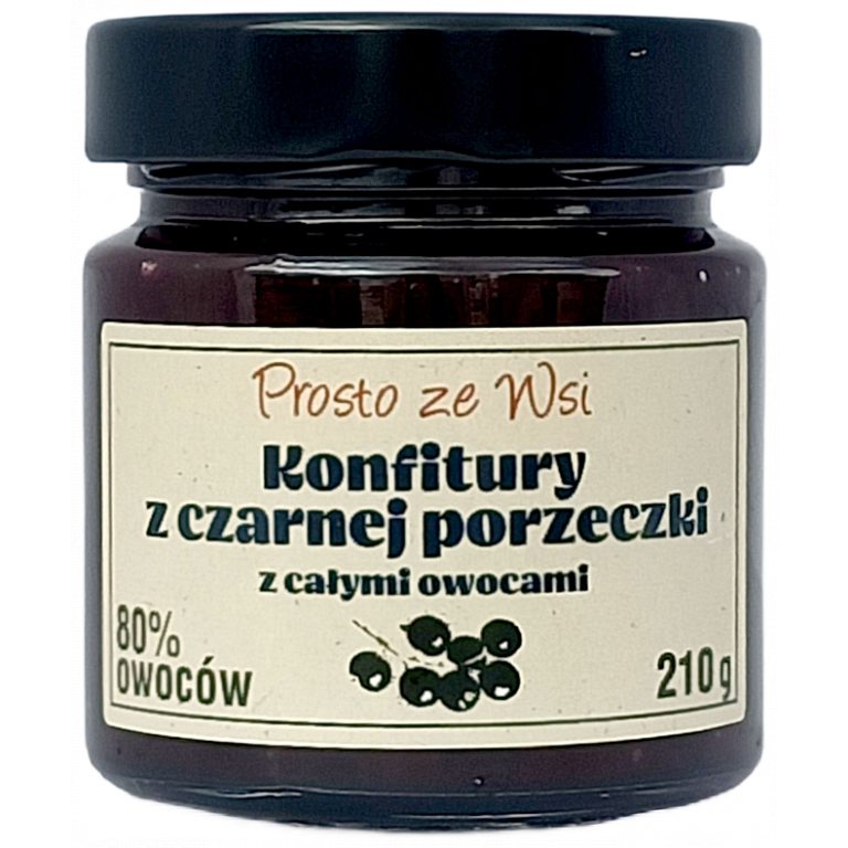 KONFITURA EKSTRA Z CZARNEJ PORZECZKI Z CAŁYMI OWOCAMI 210 g - PROSTO ZE WSI