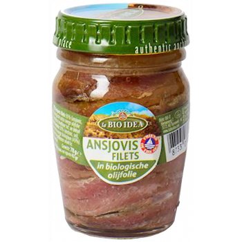 ANCHOIS (SARDELE) FILETY W BIO OLIWIE Z OLIWEK EXTRA VIRGIN 78 g - LA BIO IDEA