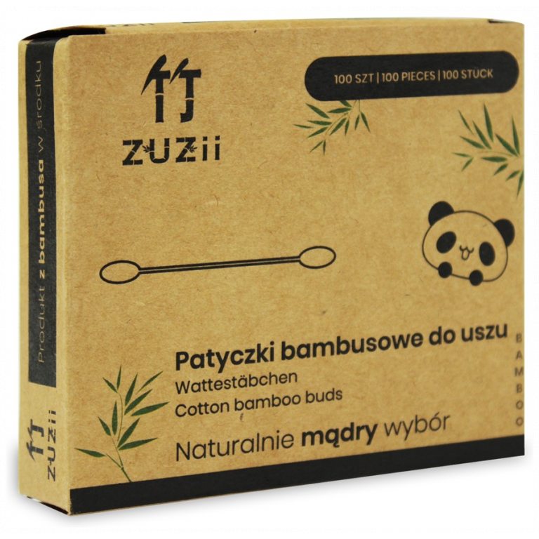 PATYCZKI HIGIENICZNE BAMBUSOWE Z BAWEŁNĄ 100 szt. - ZUZII