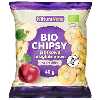 CHIPSY JABŁKOWE BEZGLUTENOWE BIO 40 g - NATURAVENA