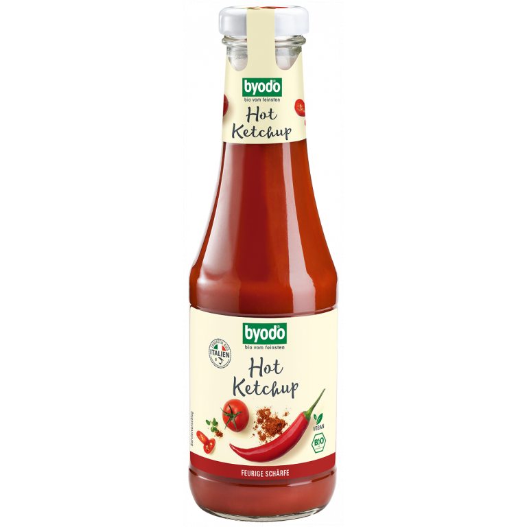 KETCHUP PIKANTNY BEZGLUTENOWY BIO 500 ml - BYODO
