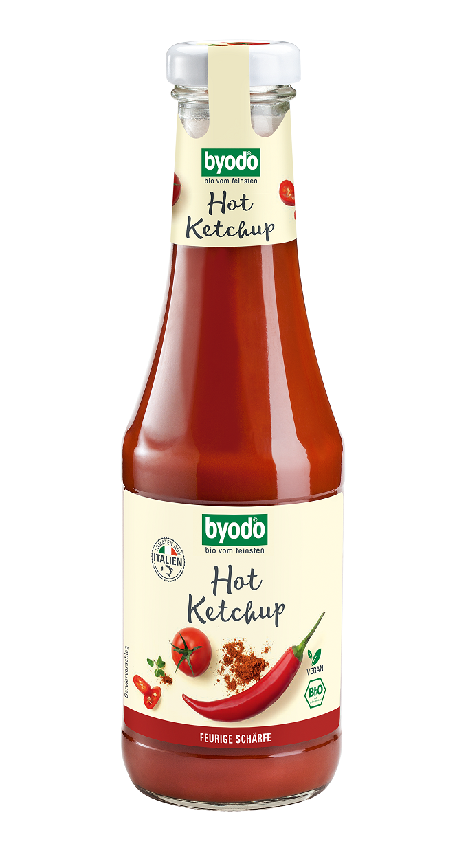 KETCHUP PIKANTNY BEZGLUTENOWY BIO 500 ml - BYODO