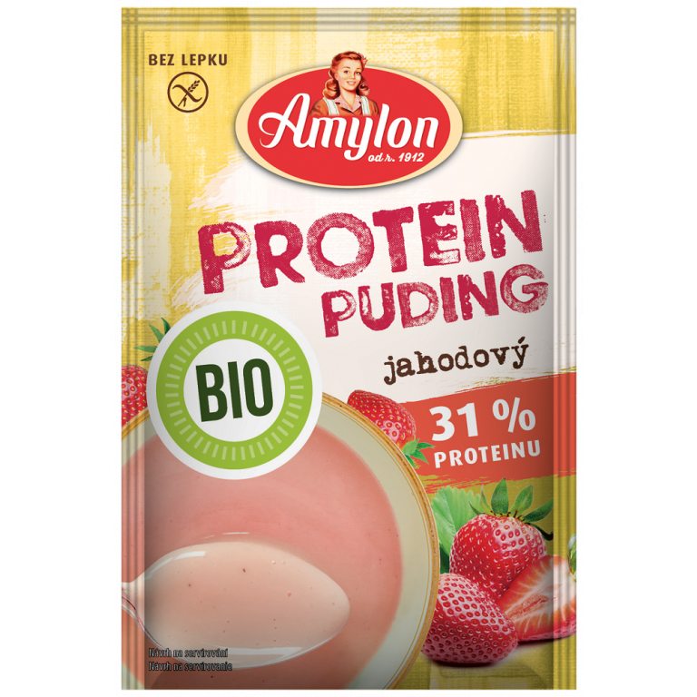 BUDYŃ PROTEINOWY TRUSKAWKOWY BEZ DODATKU CUKRU BEZGLUTENOWY BIO 45 g - AMYLON