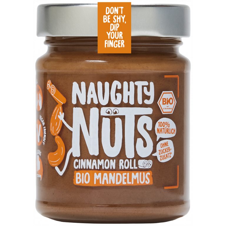 KREM Z MIGDAŁAMI I ORZECHAMI NERKOWCA Z CYNAMONEM BIO 250 g - NAUGHTY NUTS