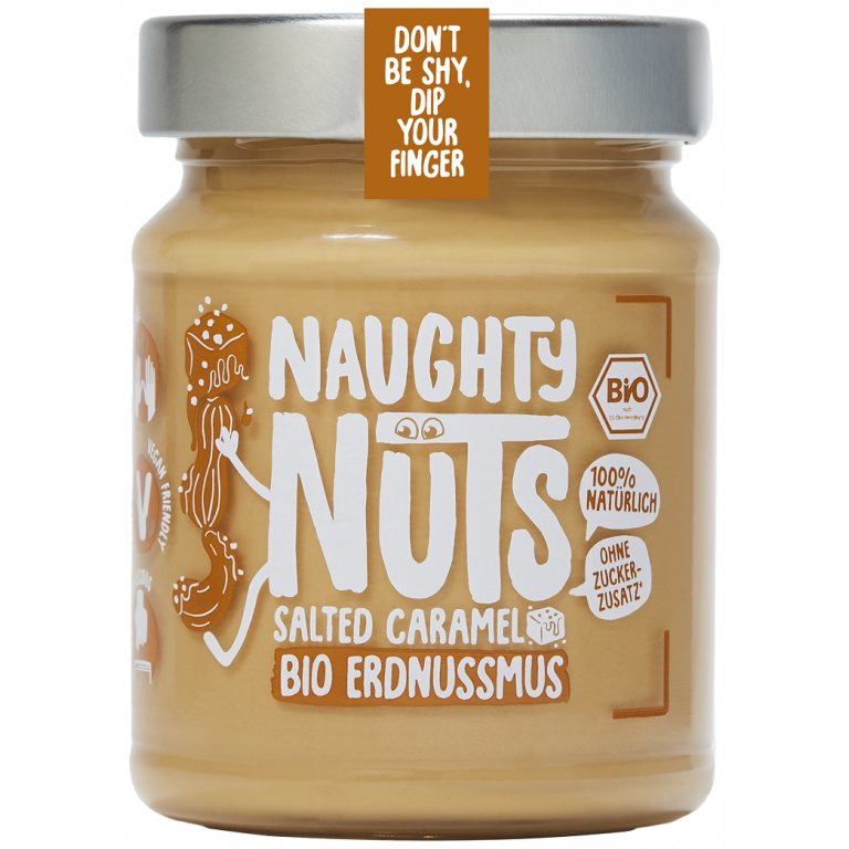 KREM ORZECHOWY SŁONY KARMEL BIO 250 g - NAUGHTY NUTS