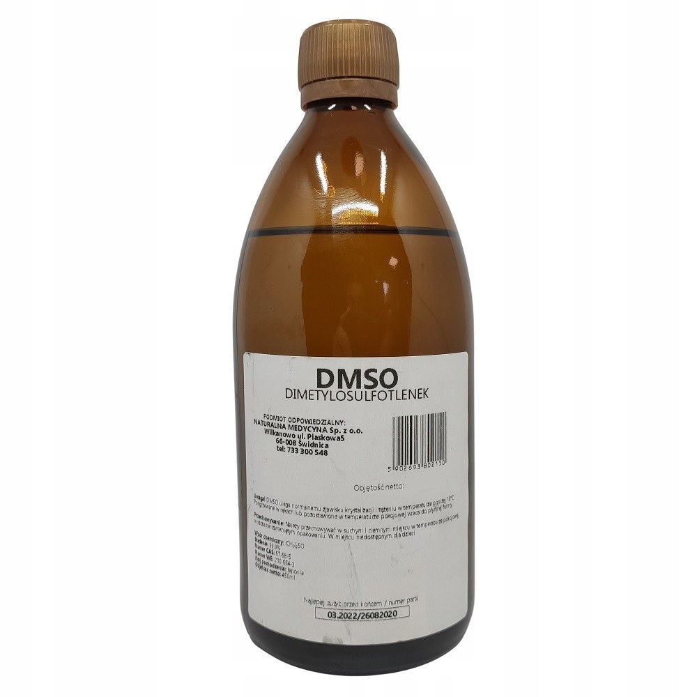 DMSO 500 ml szklane opakowanie dimetylosulfotlenek