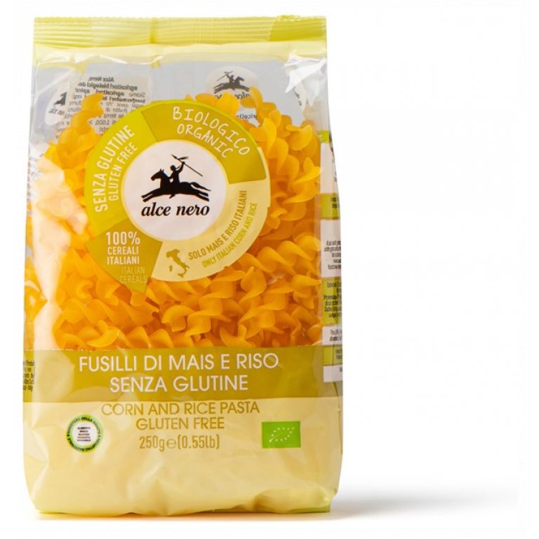 MAKARON (KUKURYDZIANO - RYŻOWY) FUSILLI BEZGLUTENOWY BIO 250 g - ALCE NERO