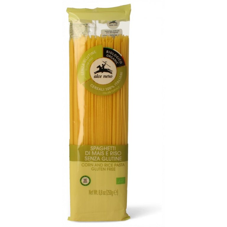 MAKARON (KUKURYDZIANO - RYŻOWY) SPAGHETTI BEZGLUTENOWY BIO 250 g - ALCE NERO