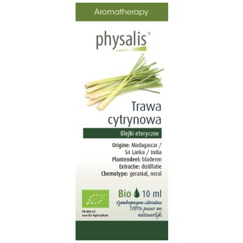 OLEJEK ETERYCZNY TRAWA CYTRYNOWA BIO 10 ml - PHYSALIS