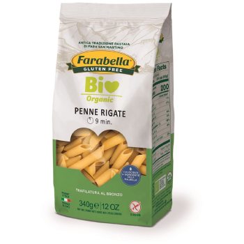 MAKARON (KUKURYDZIANO - RYŻOWY) PENNE RIGATE BEZGLUTENOWY BIO 340 g - FARABELLA