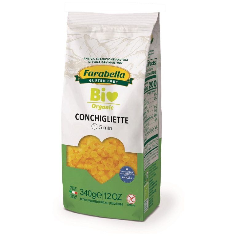 MAKARON (KUKURYDZIANO - RYŻOWY) CONCHIGLIETTE BEZGLUTENOWY BIO 340 g - FARABELLA