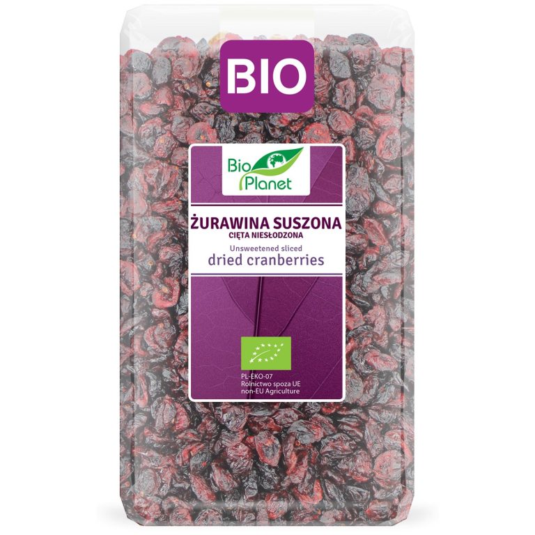 ŻURAWINA SUSZONA CIĘTA NIESŁODZONA BIO 1 kg - BIO PLANET