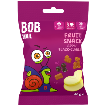 ŻELKI JABŁKO - CZARNA PORZECZKA BEZ ŻELATYNY BEZGLUTENOWE 40 g - BOB SNAIL