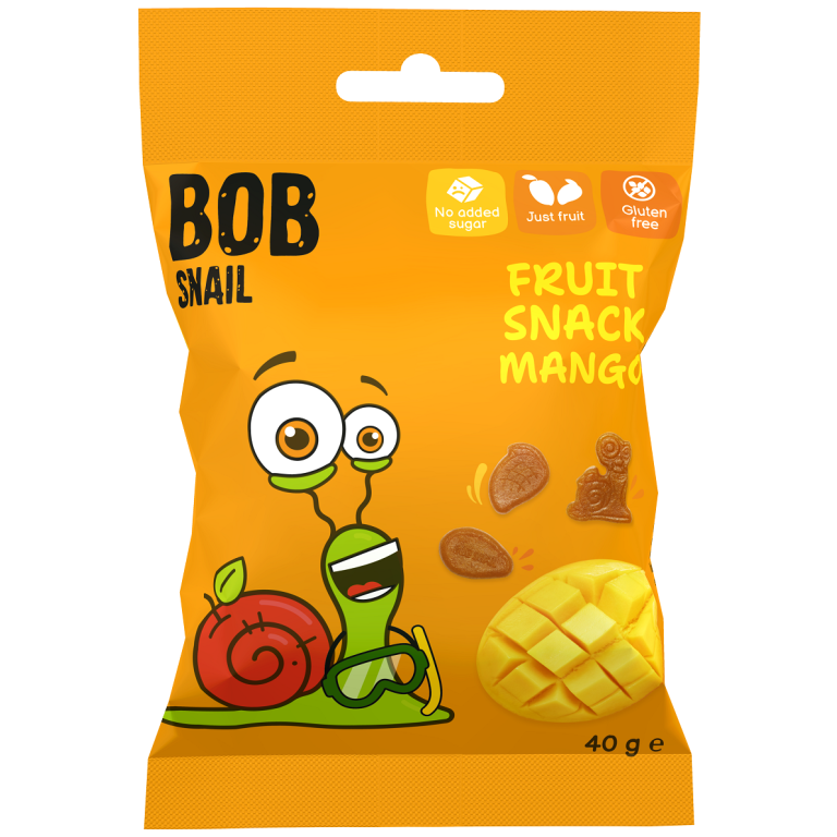 ŻELKI MANGO BEZ ŻELATYNY BEZGLUTENOWE 40 g - BOB SNAIL