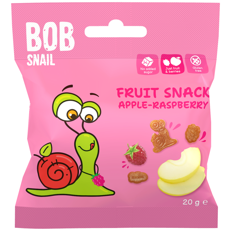 ŻELKI JABŁKO - MALINA BEZ ŻELATYNY BEZGLUTENOWE 20 g - BOB SNAIL