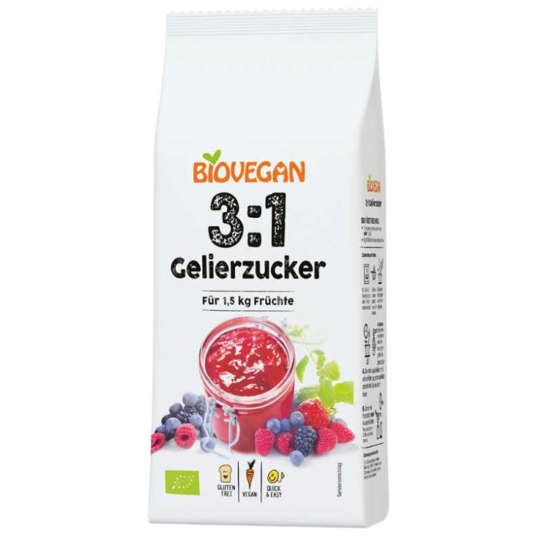 CUKIER ŻELUJĄCY 3:1 BEZGLUTENOWY BIO 500 g - BIOVEGAN (PRODUKT SEZONOWY)