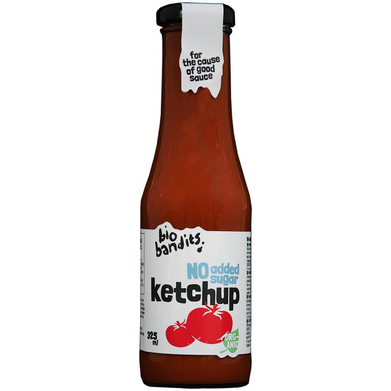 KETCHUP BEZ DODATKU CUKRÓW BIO 325 ml - BIO BANDITS