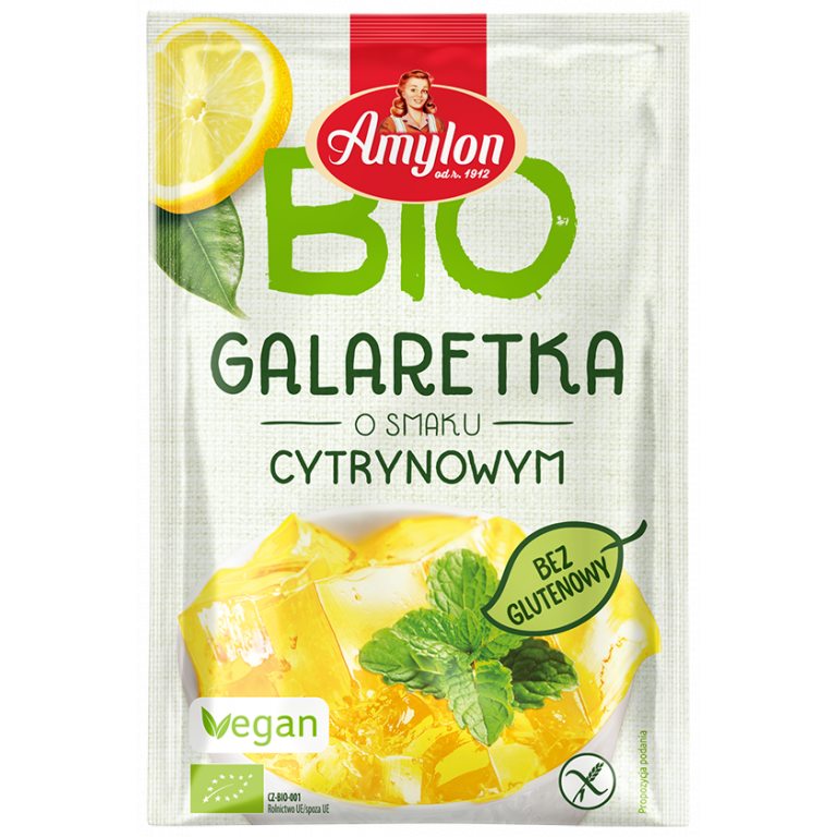 GALARETKA Z AGAREM O SMAKU CYTRYNOWYM BEZGLUTENOWA BIO 40 g - AMYLON