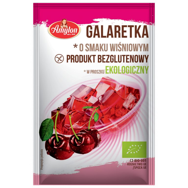 GALARETKA Z AGAREM O SMAKU WIŚNIOWYM BEZGLUTENOWA BIO 40 g - AMYLON