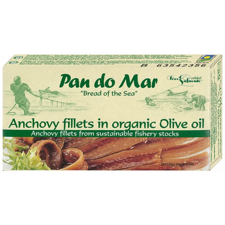 ANCHOIS (SARDELE) FILETY W BIO OLIWIE Z OLIWEK EXTRA VIRGIN 50 g (30 g) - PAN DO MAR