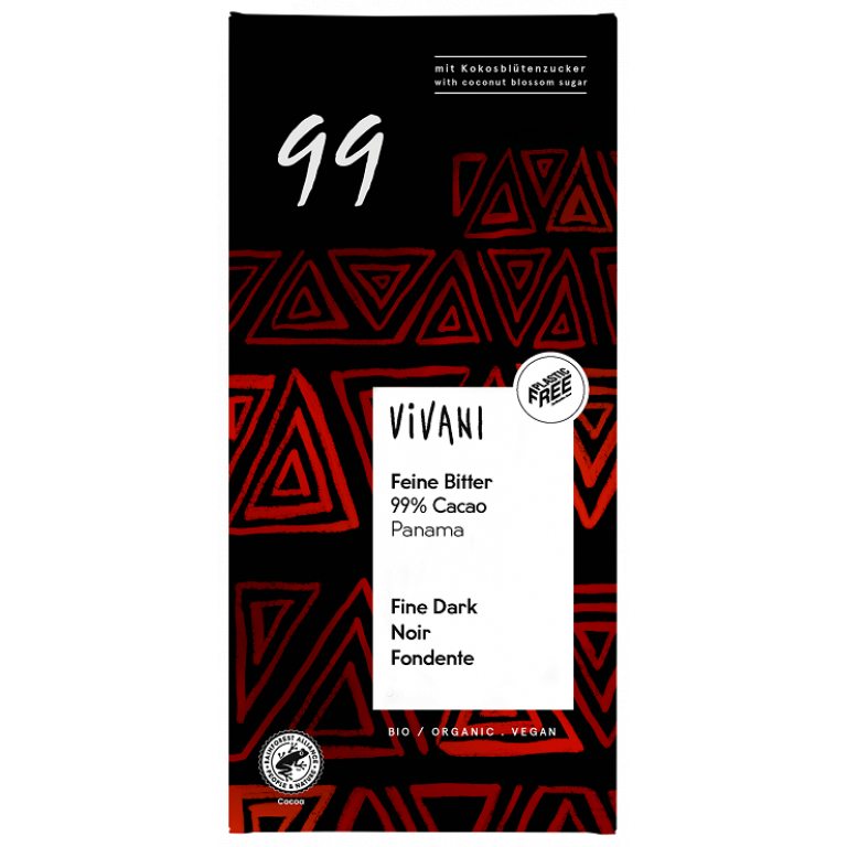 CZEKOLADA GORZKA 99 %  BIO 80 g - VIVANI