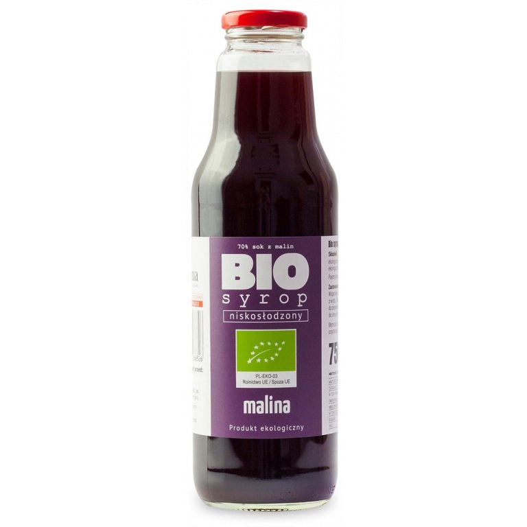 SYROP Z MALIN NISKOSŁODZONY BIO 750 ml - KAMIONNA