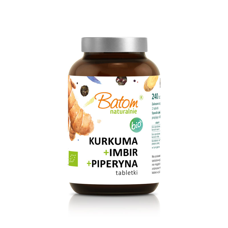 KURKUMA + IMBIR + PIPERYNA BIO 240 TABLETEK - BATOM