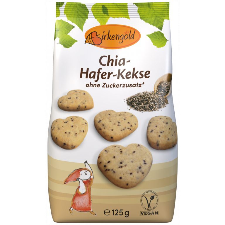 CIASTKA OWSIANE Z CHIA BEZ DODATKU CUKRU 125 g - BIRKENGOLD